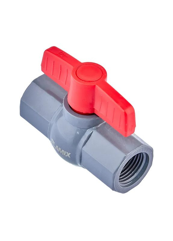 Кран шаровой PVF1/2" FF PVC (PM0625) PLAMIX (315443772)