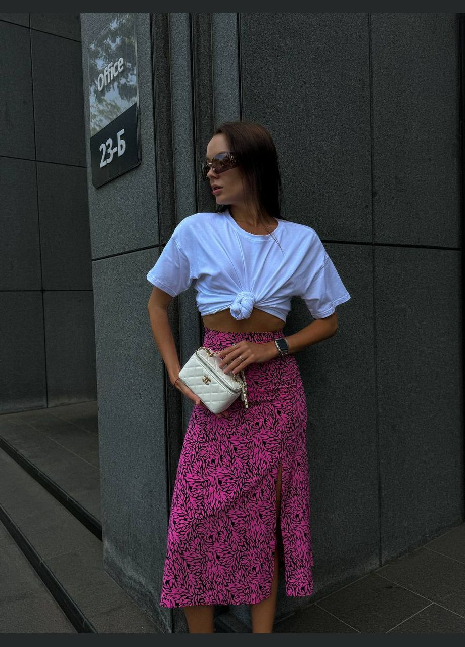 Розовая повседневная, коктейльный, вечерний, кэжуал женская юбка No Brand