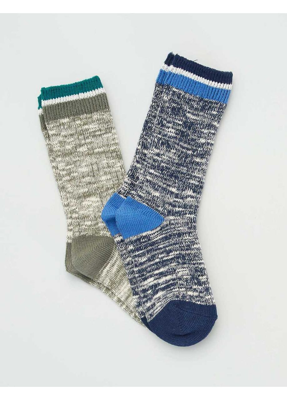 Сині шкарпетки утеплені,синій-зелений в візерунки, Kiabi (368994818)