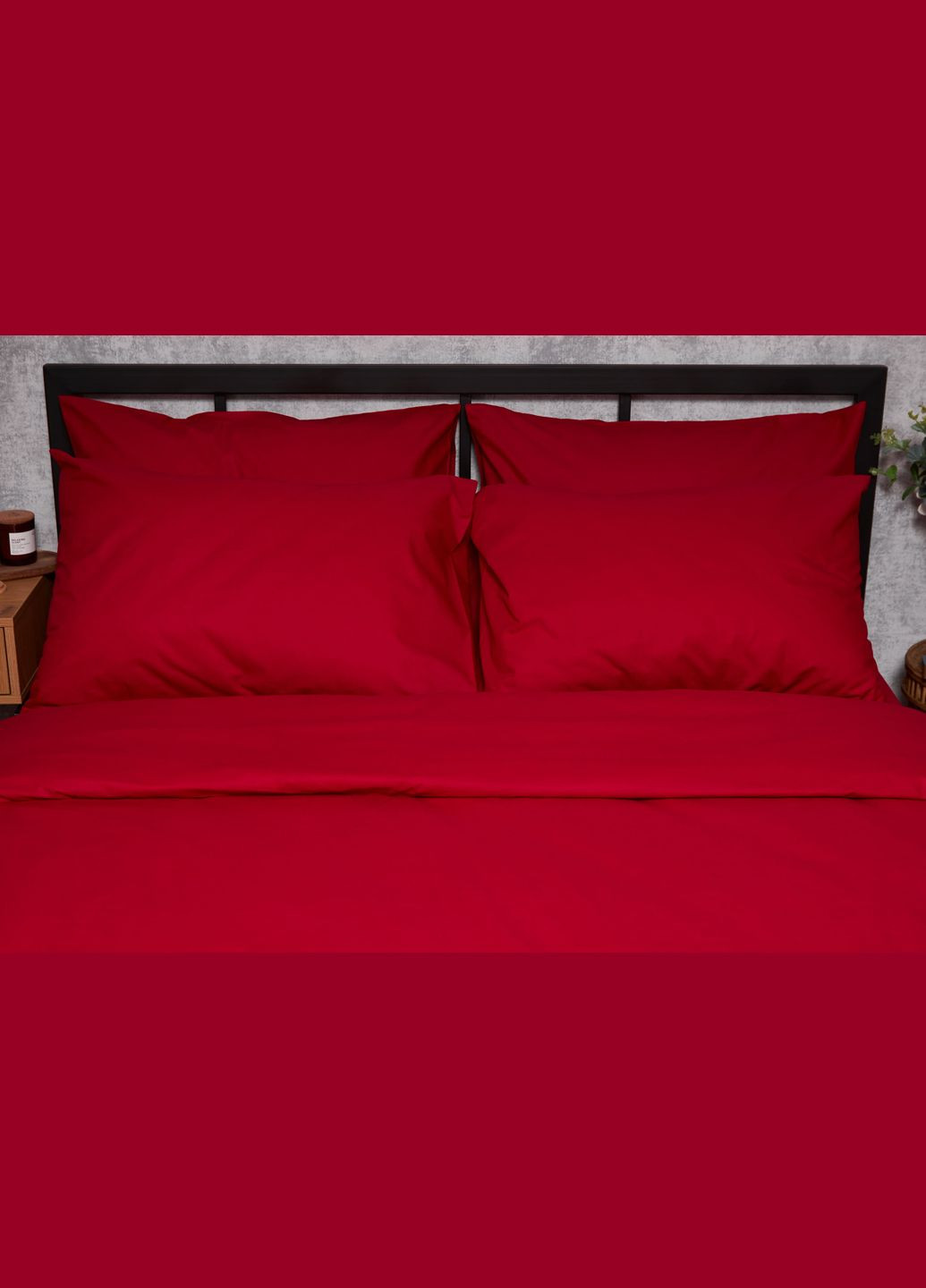 Комплект постельного белья Бязь Gold Люкс семейный 143х210х2 наволочки 4х70х70 (MS-820003144) Moon&Star cherry red (288043785)