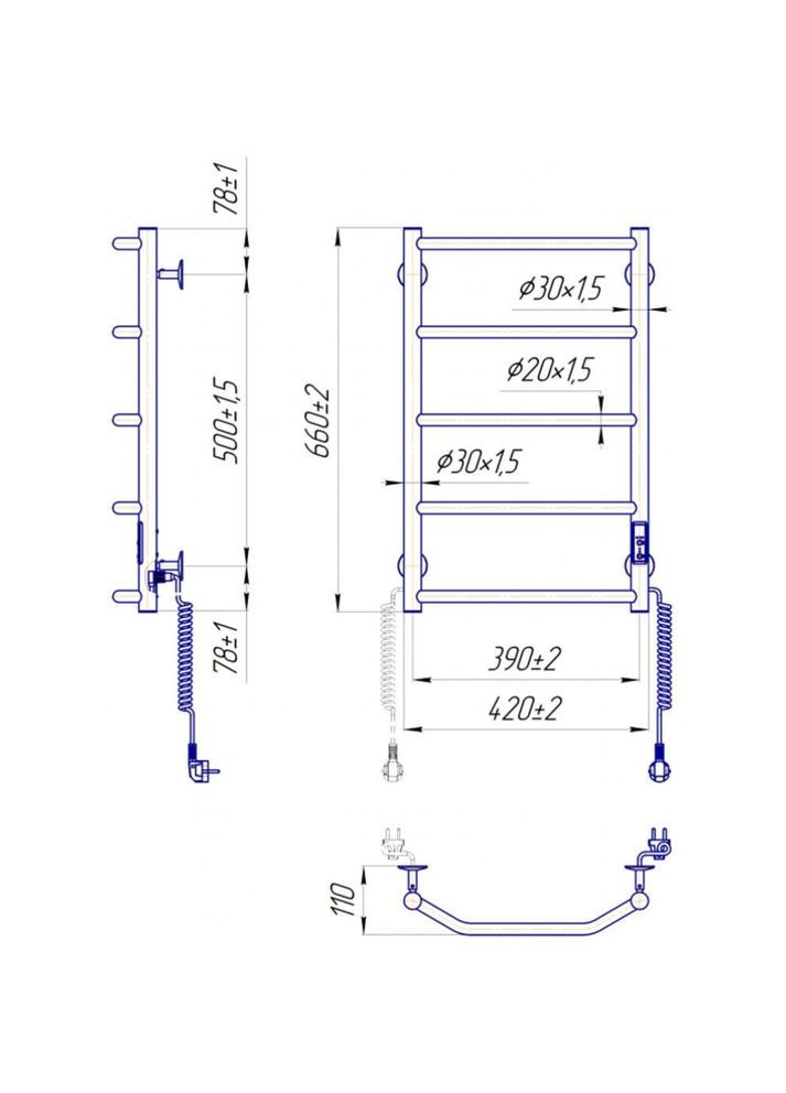 Полотенцесушитель Трапеция НР-И 650х430/110 TR К Mario (323116592)