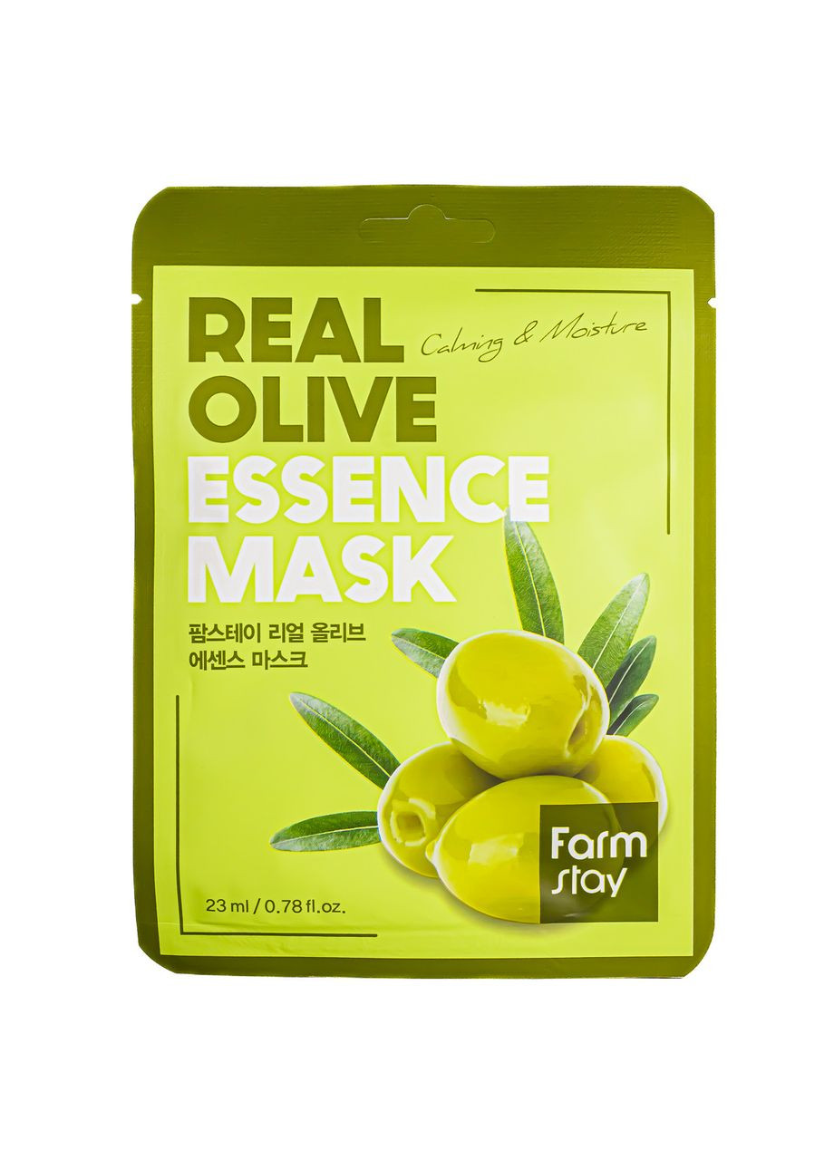 Тканевая маска для лица увлажняющая Real Olive с экстрактом оливы 23 мл FarmStay (336961407)