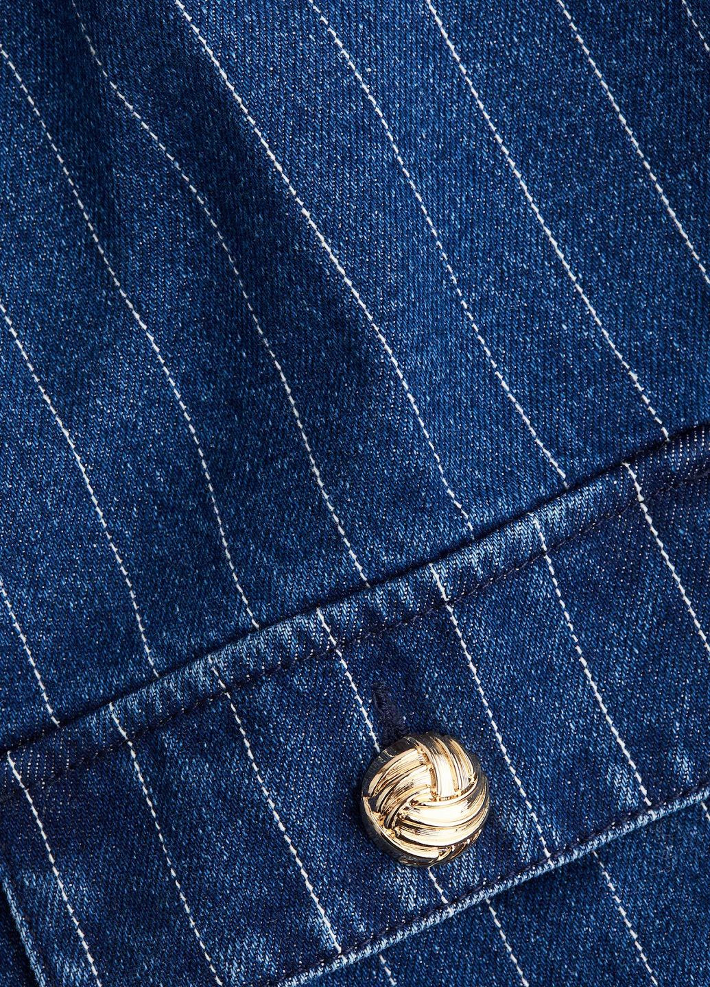 Синее джинсовое платье H&M в полоску