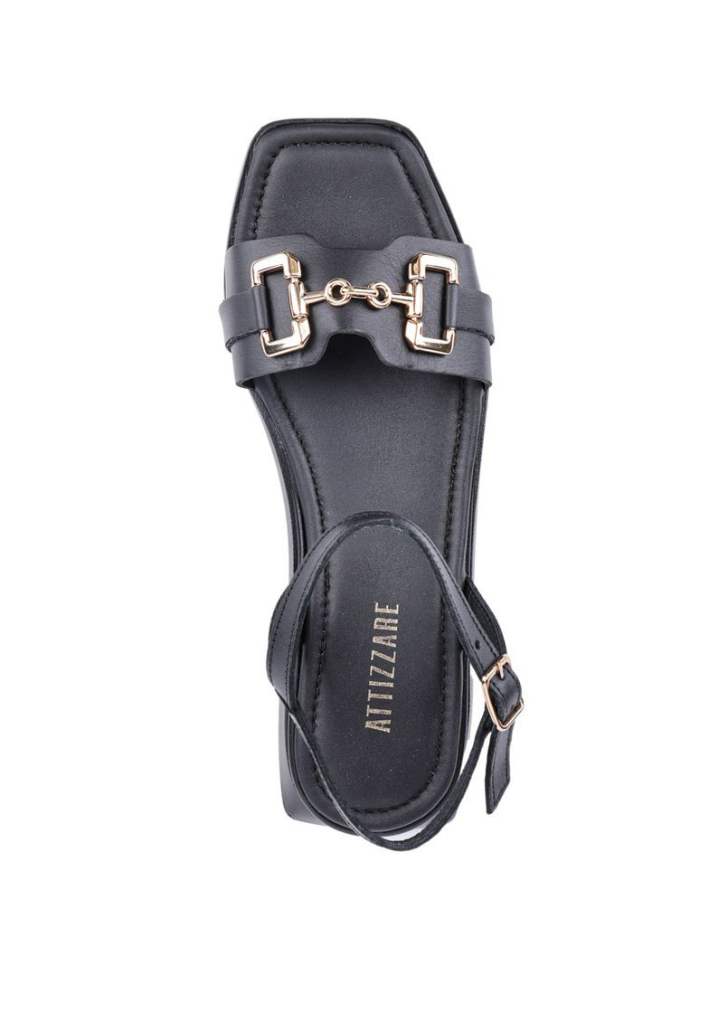 Черные женские сандалии m-386 черный кожа. Attizzare