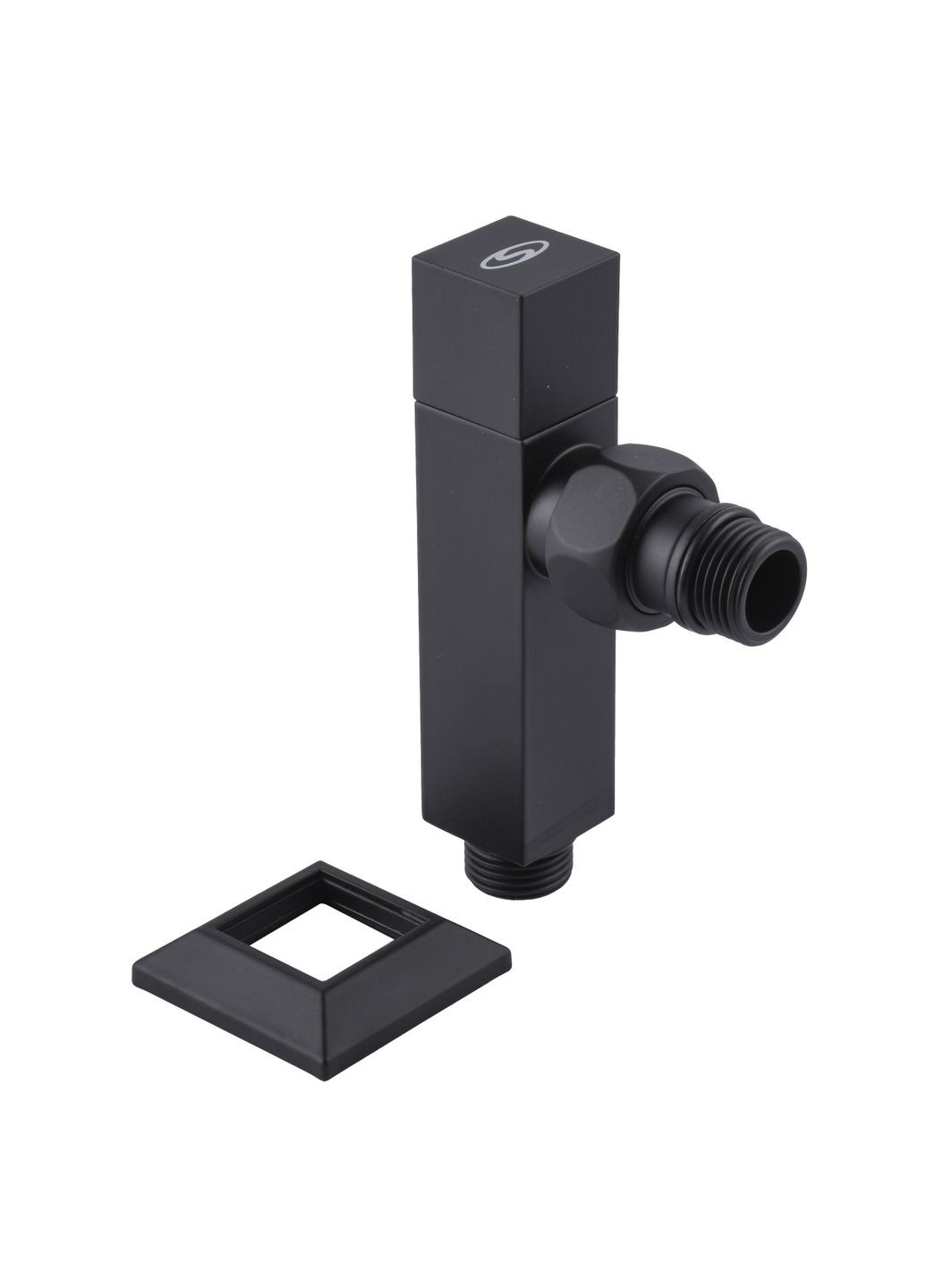 Набір Кран напівобертовий кутовий з американкою LUX 1/2″ CUBE BLACK 8888 (1уп) Solomon (301219348)