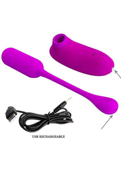 Набор виброяйцо и стимулятор клитора Curupira, Pretty Love (361670328)