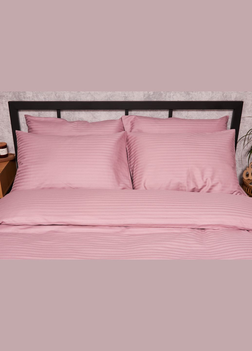 Комплект постельного белья Satin Stripe полуторный 143х210 наволочки 2х50х70 (MS-820003551) Moon&Star Stripe Candy (288043780)