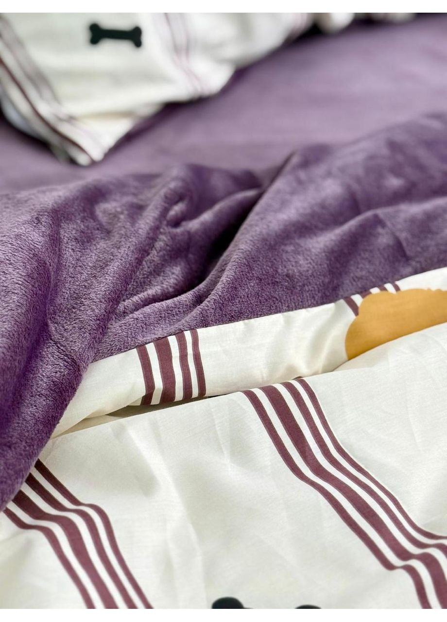 Постельное белье Лира, сатин с плюшем Евро размер, наволочки 70/70 No Brand (364220824)