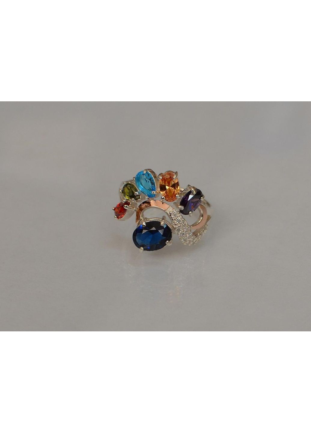 Серебряная кольца с золотыми вставками Silver Style (367268317)