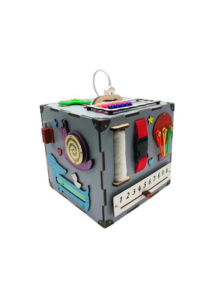 Развивающая игрушка Бизикуб Temple Group TG200165 23х23х23 см Серый No Brand (330137439)