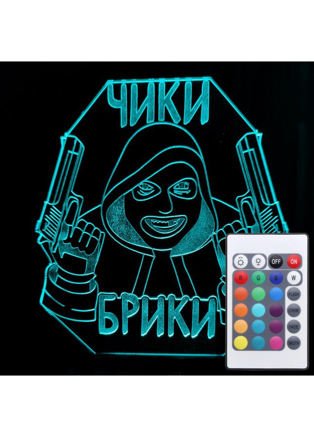 Акриловый светильник-ночник с пультом 16 цветов Чики Брики Сталкер tty-n001092 No Brand (367606052)