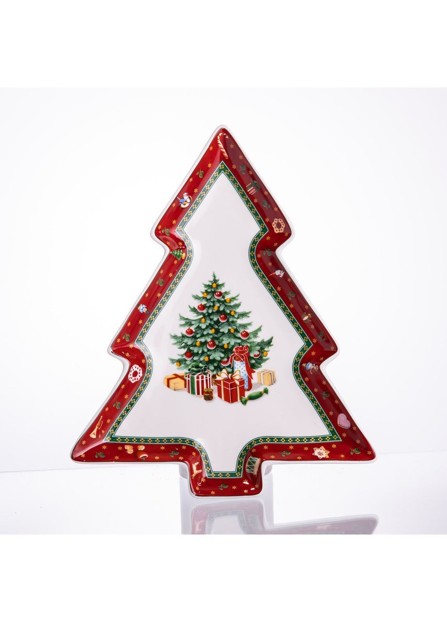 Блюдо для закусок Christmas фарфоровое фигурное 29* 24* 2 см Yiwu (368876248)