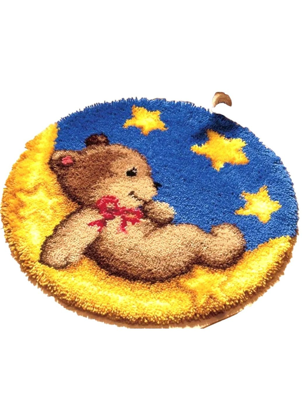 Набор для ковровой вышивки коврик мишка (основа-канва, нитки, крючок для ковровой вышивки) No Brand 1887 (289355757)