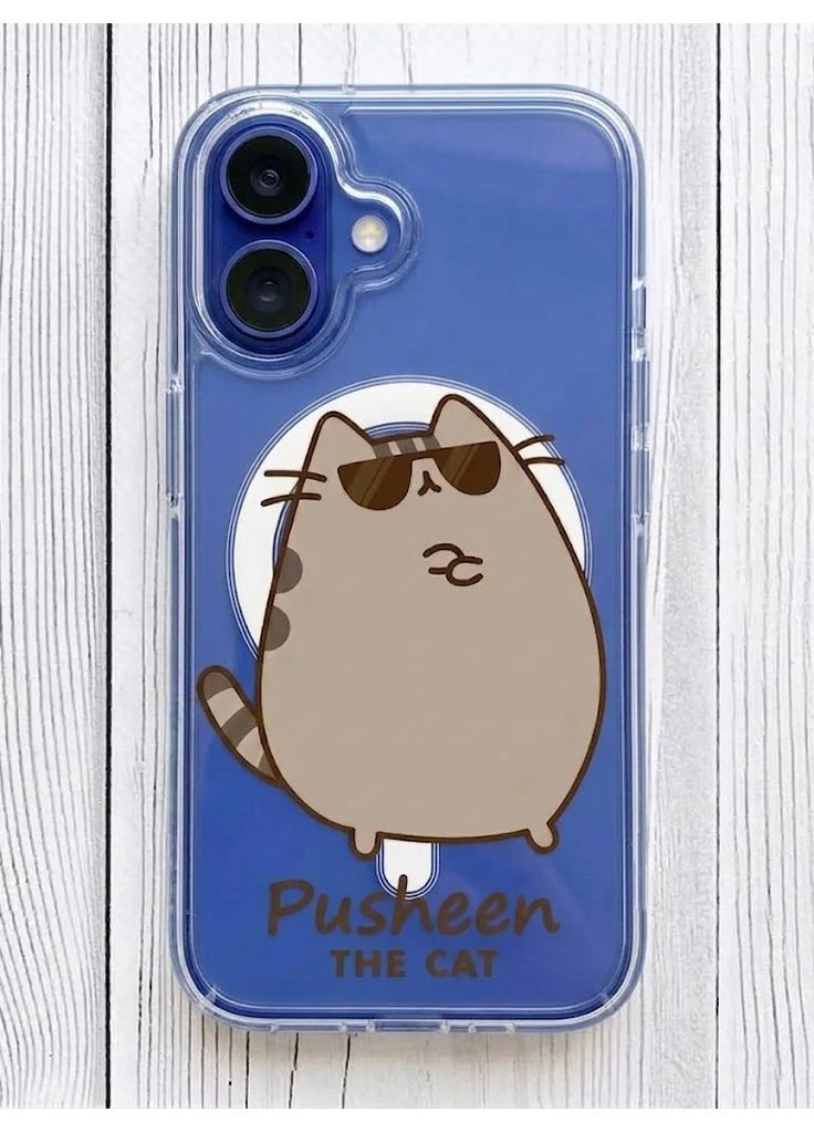 Магнитный чехол на iPhone 16 с поддержкой MagSafe Пушин кот (принт 424) Silicone Case (391979938)