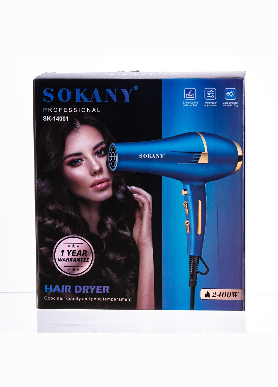 Профессиональный фен для волос с насадками концентратор и диффузор 2400 Вт SK-14001 Sokany (338596180)