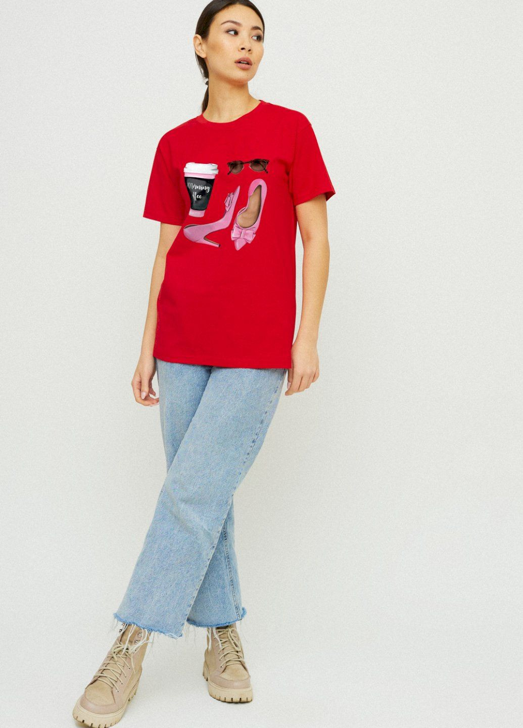 Футболка Boyfriend / дихаючий принт / YAPPI - (325222196)