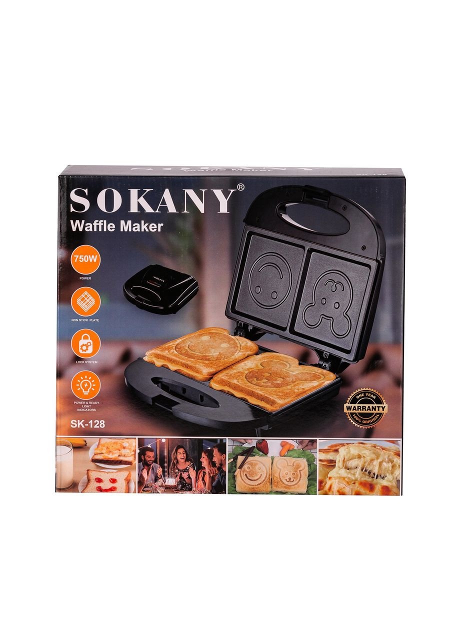 Вафельниця для панкейків 750 Вт на 2 панкейки SK128 Sokany (353505388)