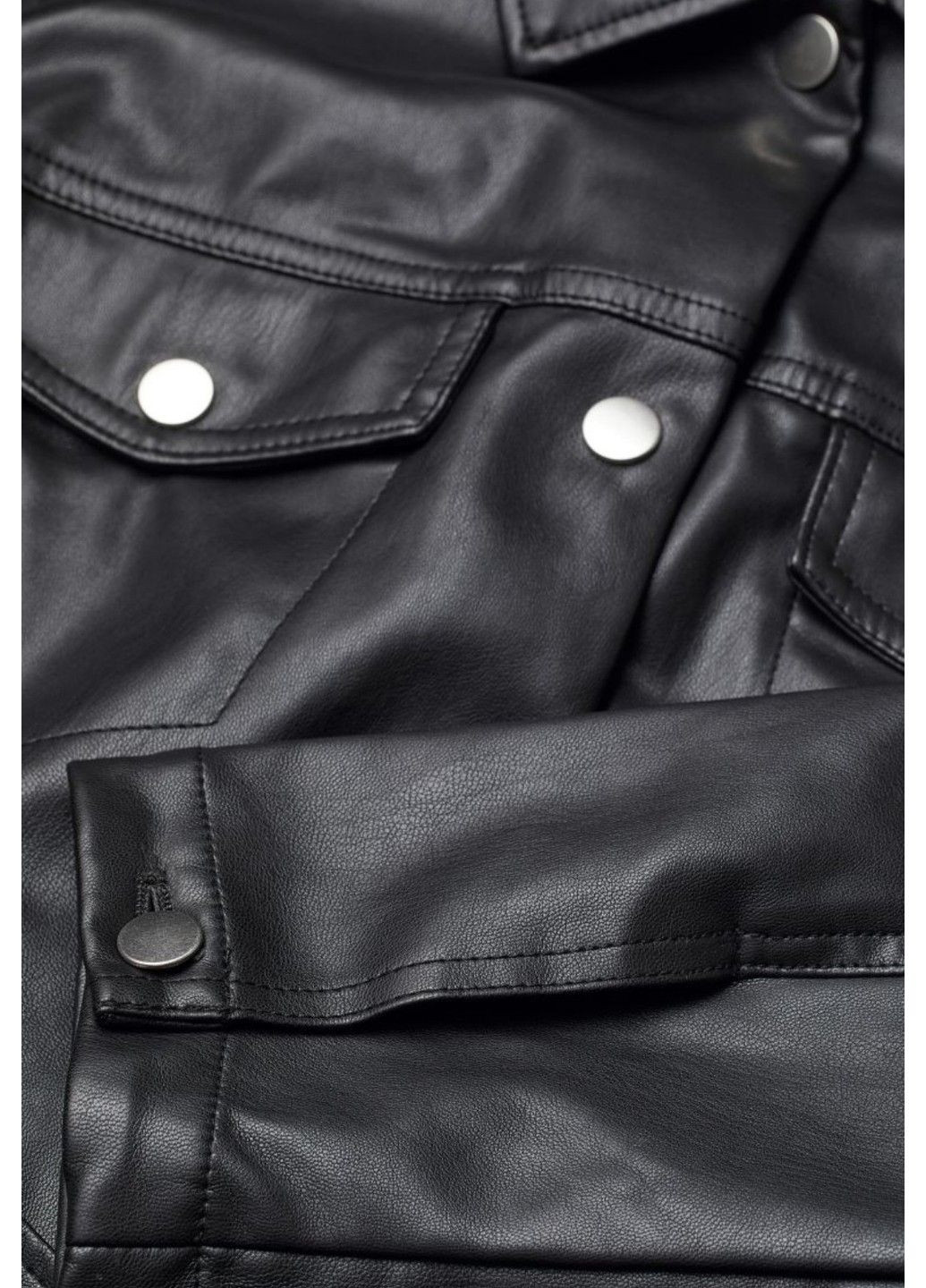 Черная демисезонная женская куртка с поясом на завязи из эко-кожи н&м (56607) xs черная H&M