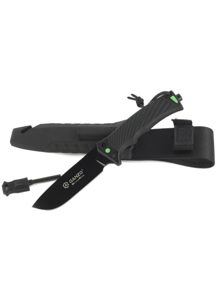 Нож G8012V2-BK черный (G8012V2-BK) с паракордом Ganzo (353502535)