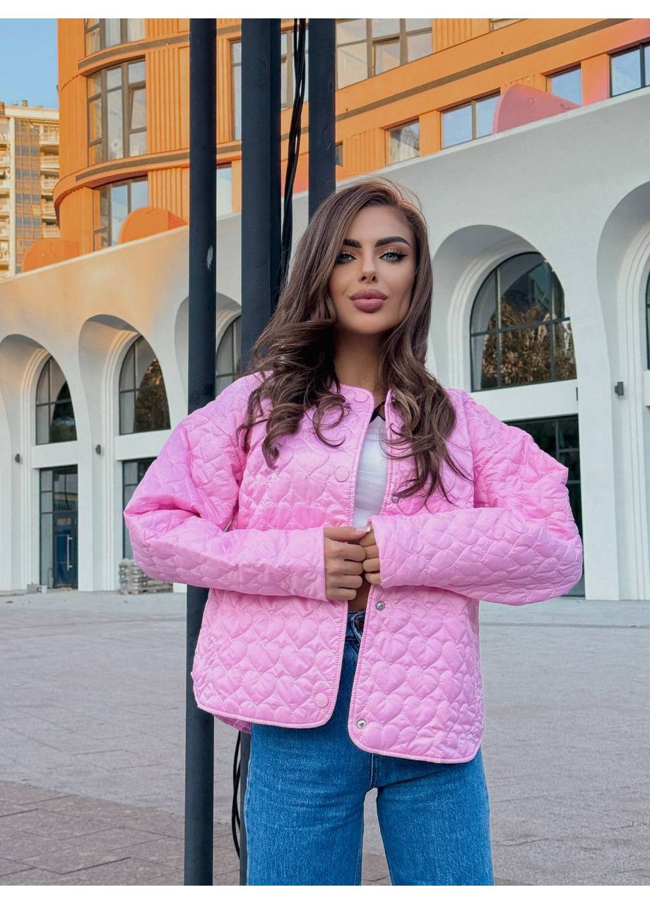 Рожева демісезонна куртка жіноча ветровка No Brand
