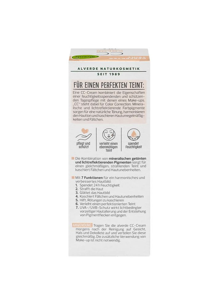 Alverde СС крем Naturkosmetik для цветокоррекции для всех типов кожи SPF 6 50 мл — Крем, Германия (368293441)
