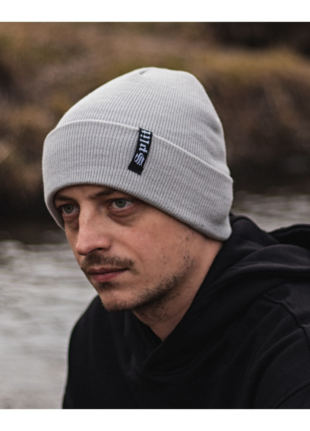 Шапка светло-серого цвета мужская No Brand (363979548)