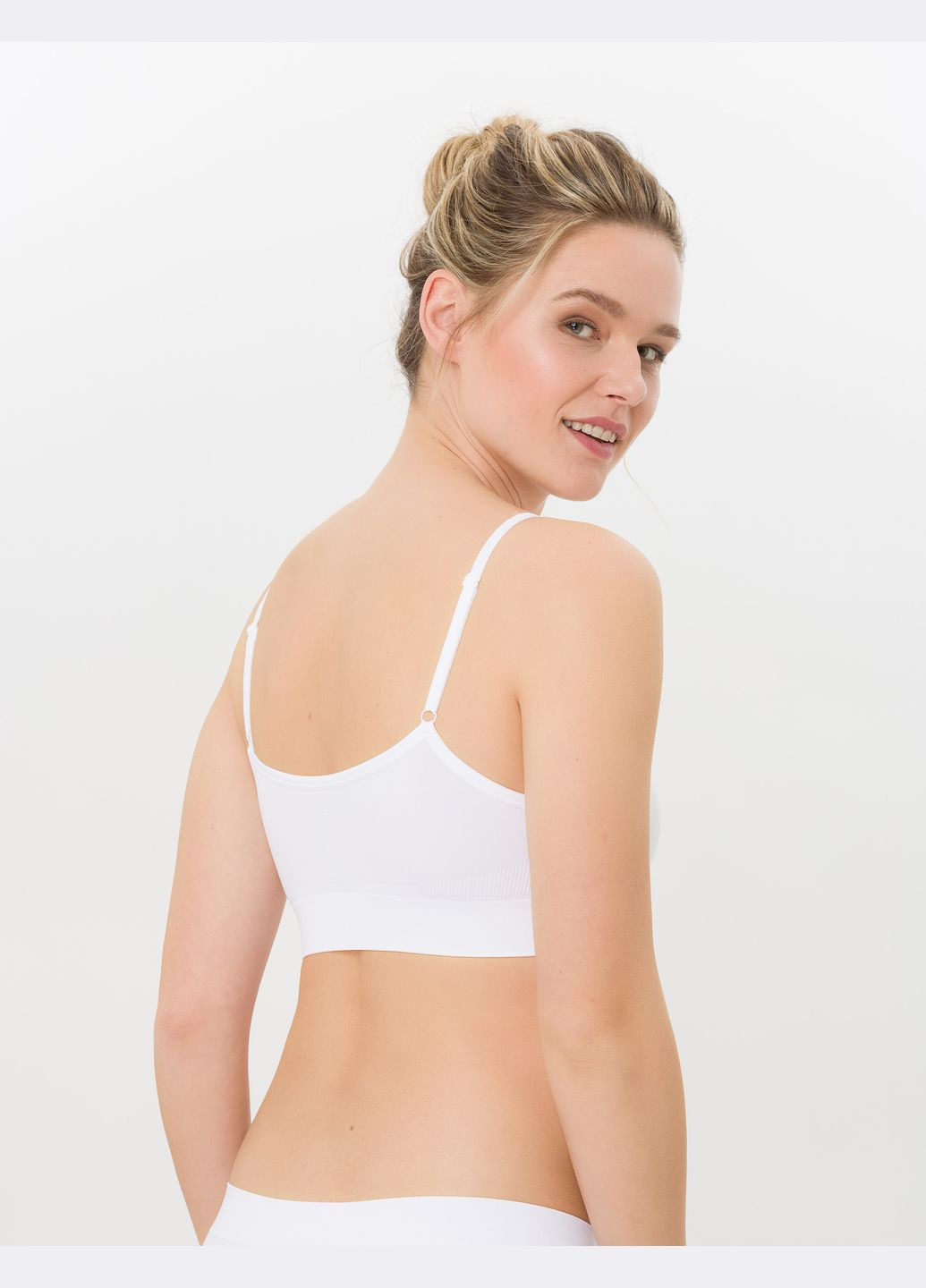 Белый бюстгальтер-топ BeeDees полиамид