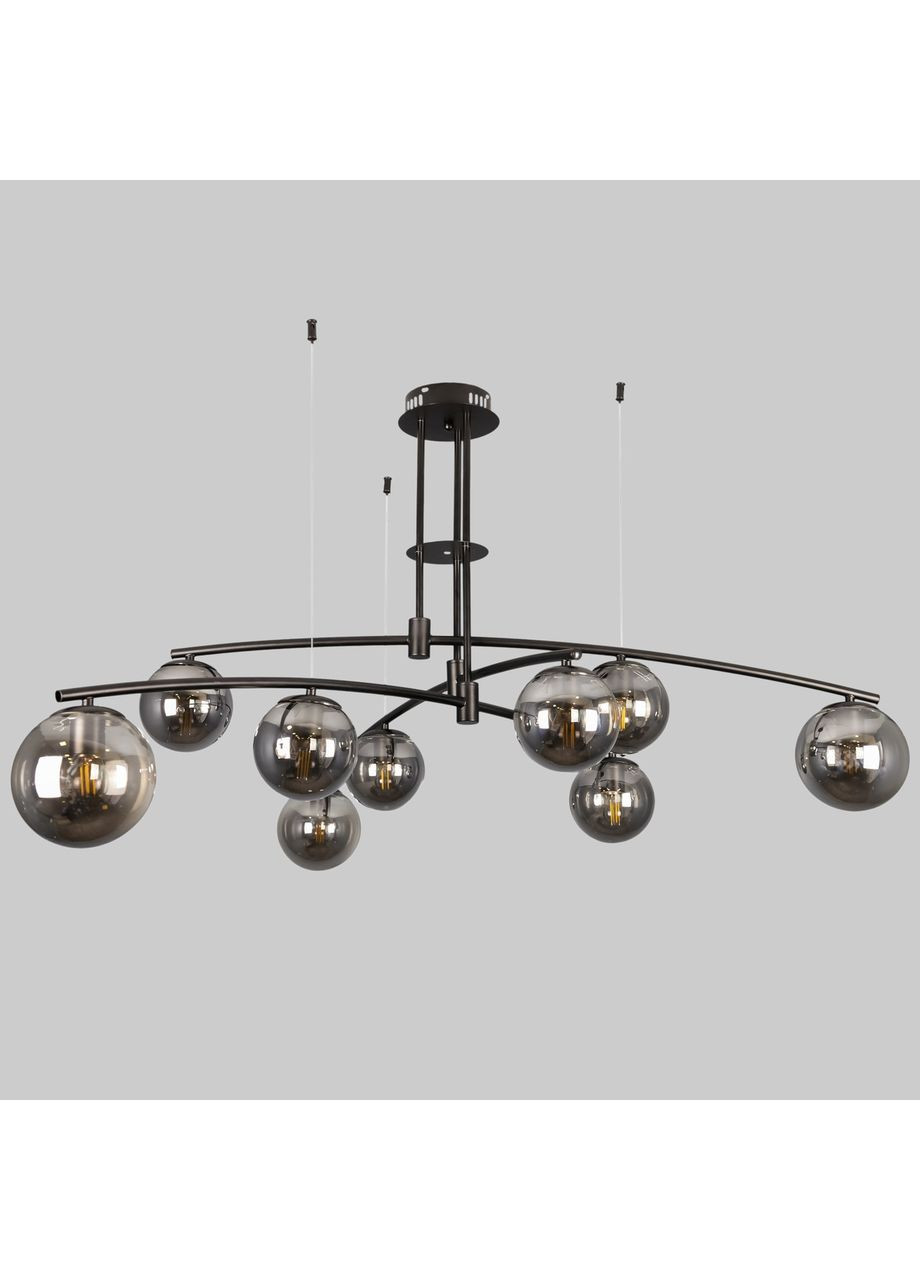 Чорна сучасна люстра на 9 білих плафони (52-9827-9 BK+BK) No Brand (370071442)