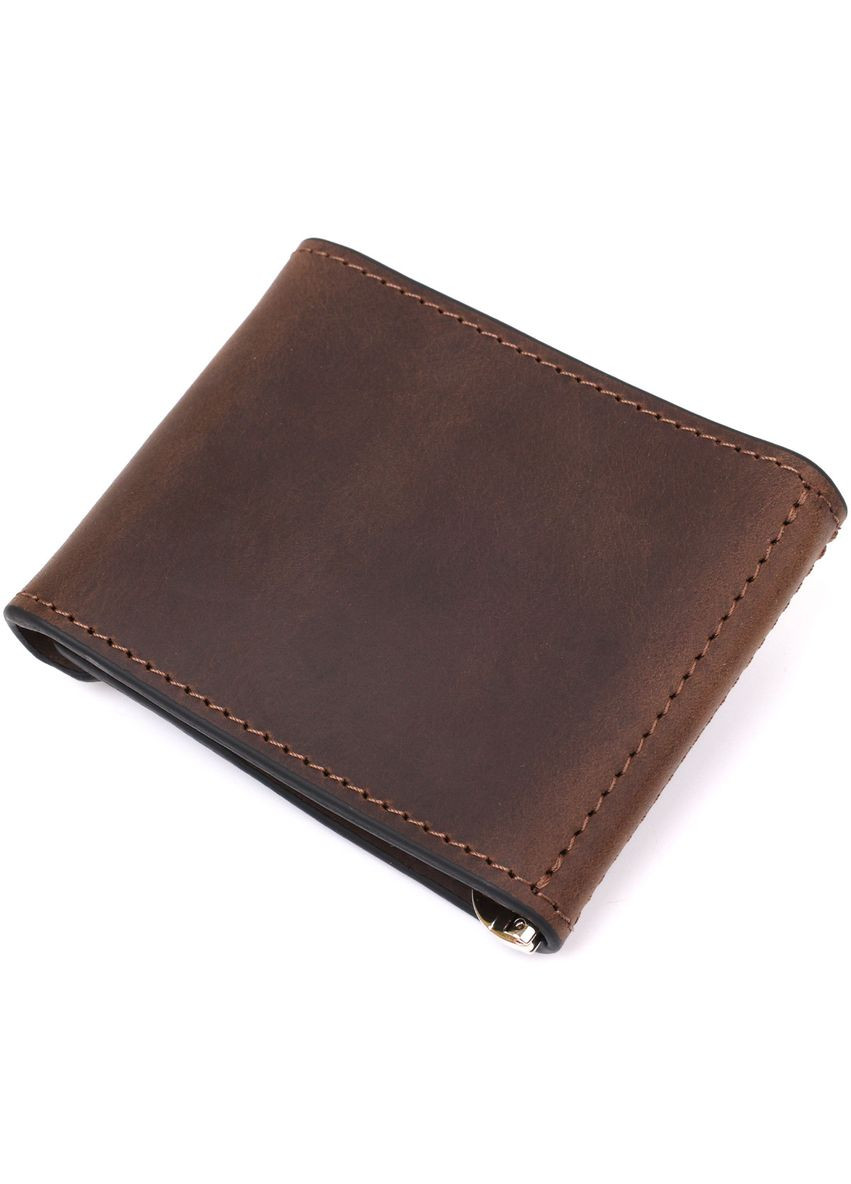 Затискач для грошей вінтажний 11148 Коричневий Grande Pelle (317276262)