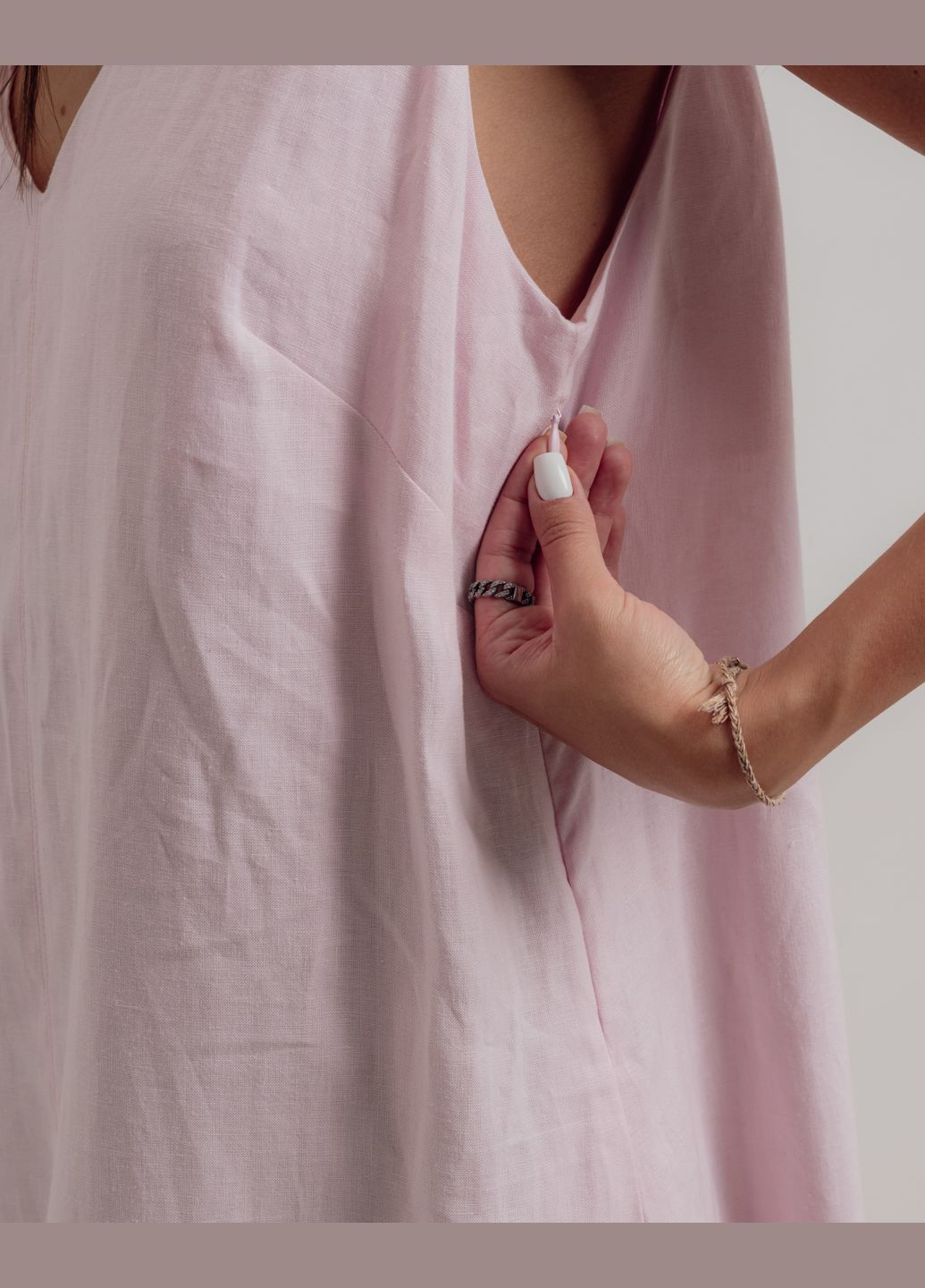 Летний женский сарафан летний с украшением розовый Nagrada