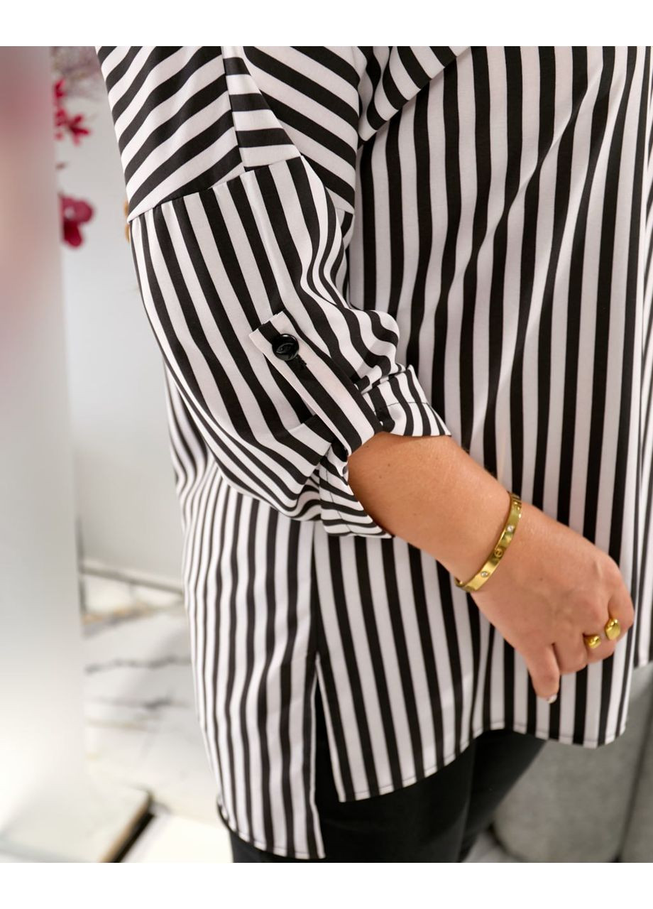 Черная кэжуал рубашка в полоску MeeLan с длинным рукавом