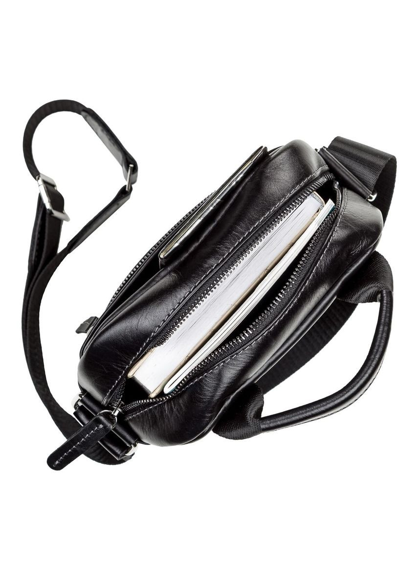 Сумка мужская 11088 кожаная Черная Shvigel (331907513)