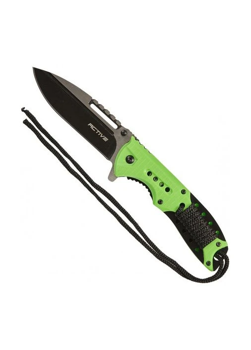 Нож Roper ц:green, складной, туристический, Liner Lock, 97 мм, 122 г, нержавеющая сталь, паракорд Active (396647035)
