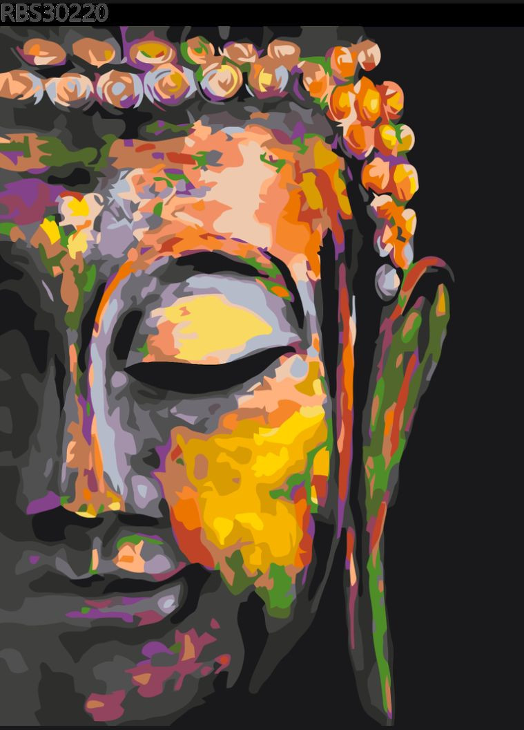 Картина по номерам Разноцветный Будда Картины по номерам 30x40 Восточная тематика на холсте RBS30220 Brushme (308988342)