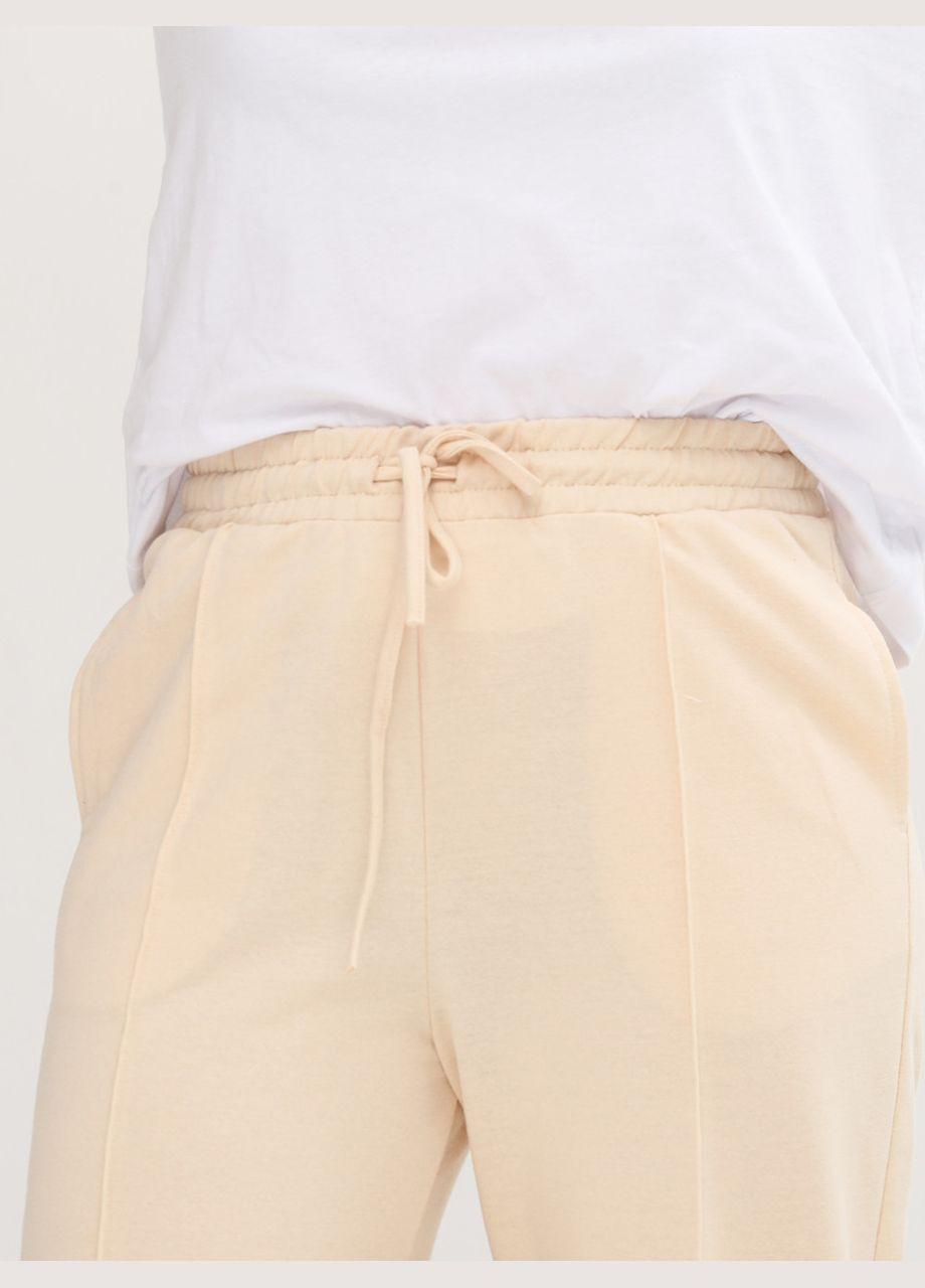 Спортивные брюки женские светло-бежевые палаццо тонкие MDG Палаццо (294755950)