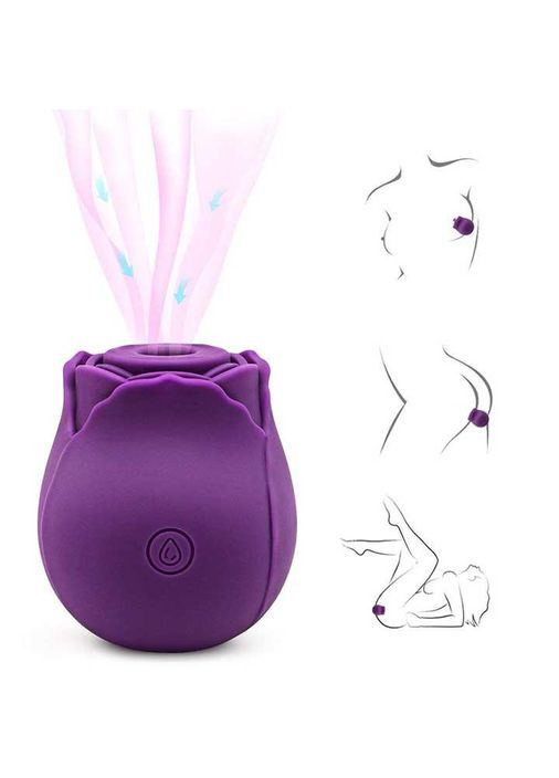 Клиторальный вакуумный вибратор Red Rose фиолетового цвета в форме розы из 10 режимов вибрации. China (360608693)