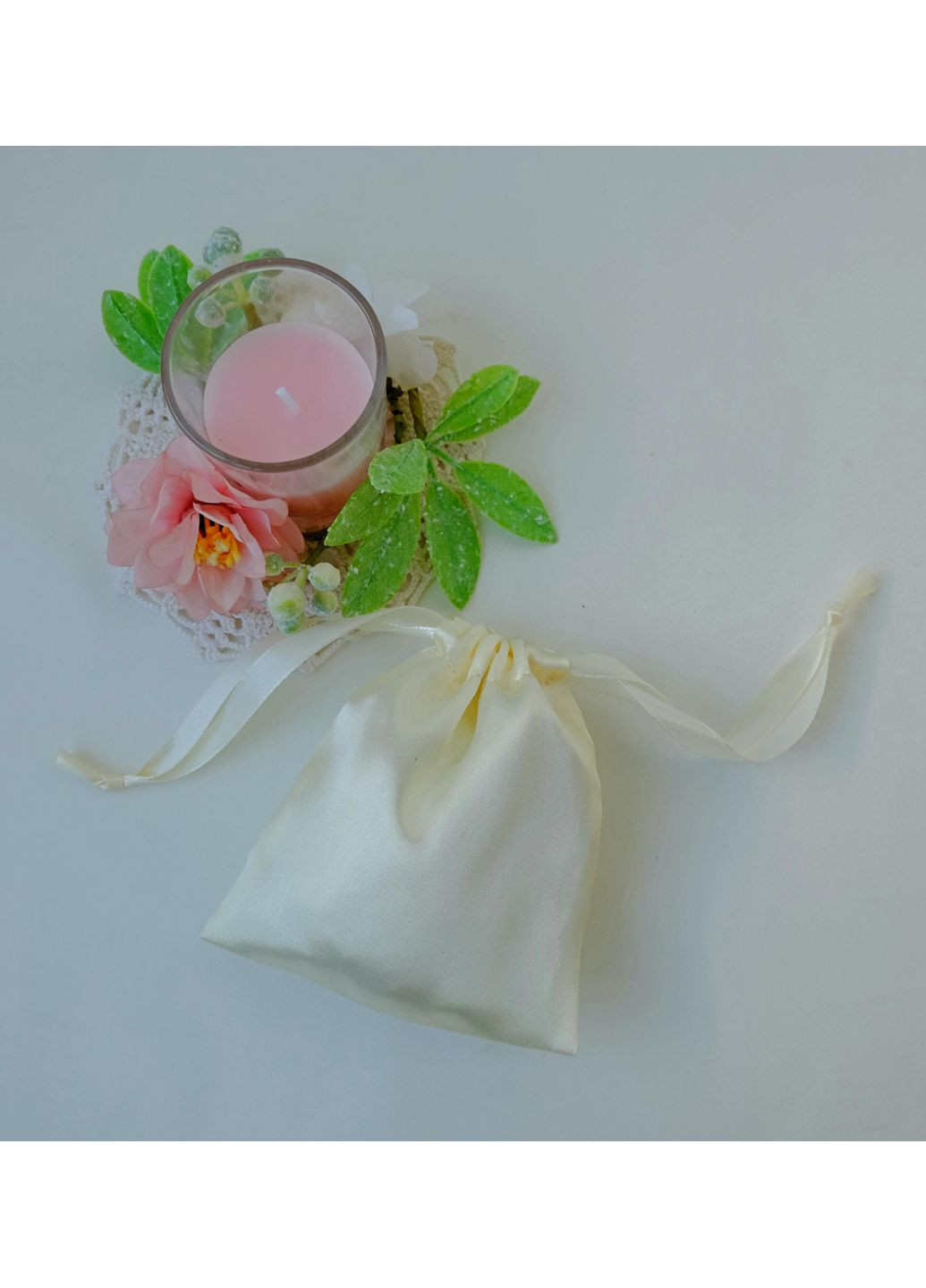 Эко мешочек атласный, мешок для хранения упаковки аксессуаров/украшений 12х10 молочный No Brand (356022593)