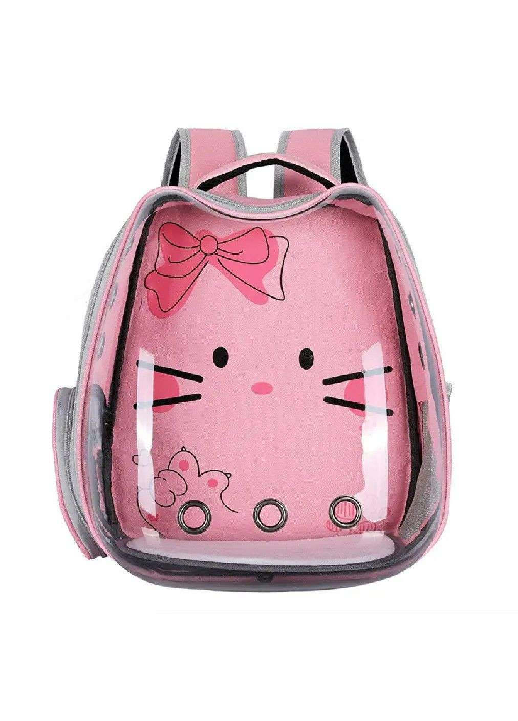 Рюкзак з прозорою стінкою для перевезення транспортування тварин собак котів вагою до 7 кг (481079-Prob) Рожевий Unbranded (352683282)