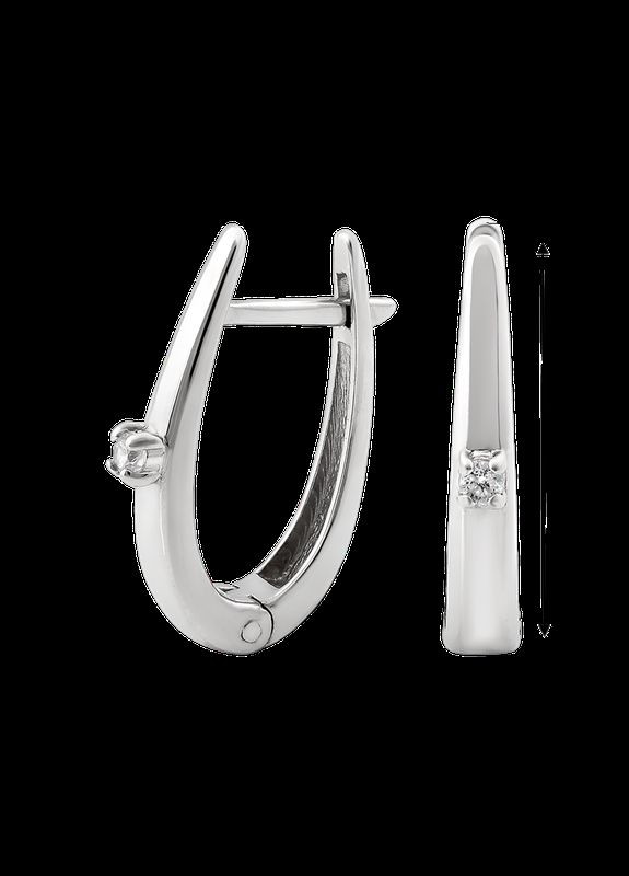 Срібні сережки з маленькими каменями в центрі No Brand (333705863)