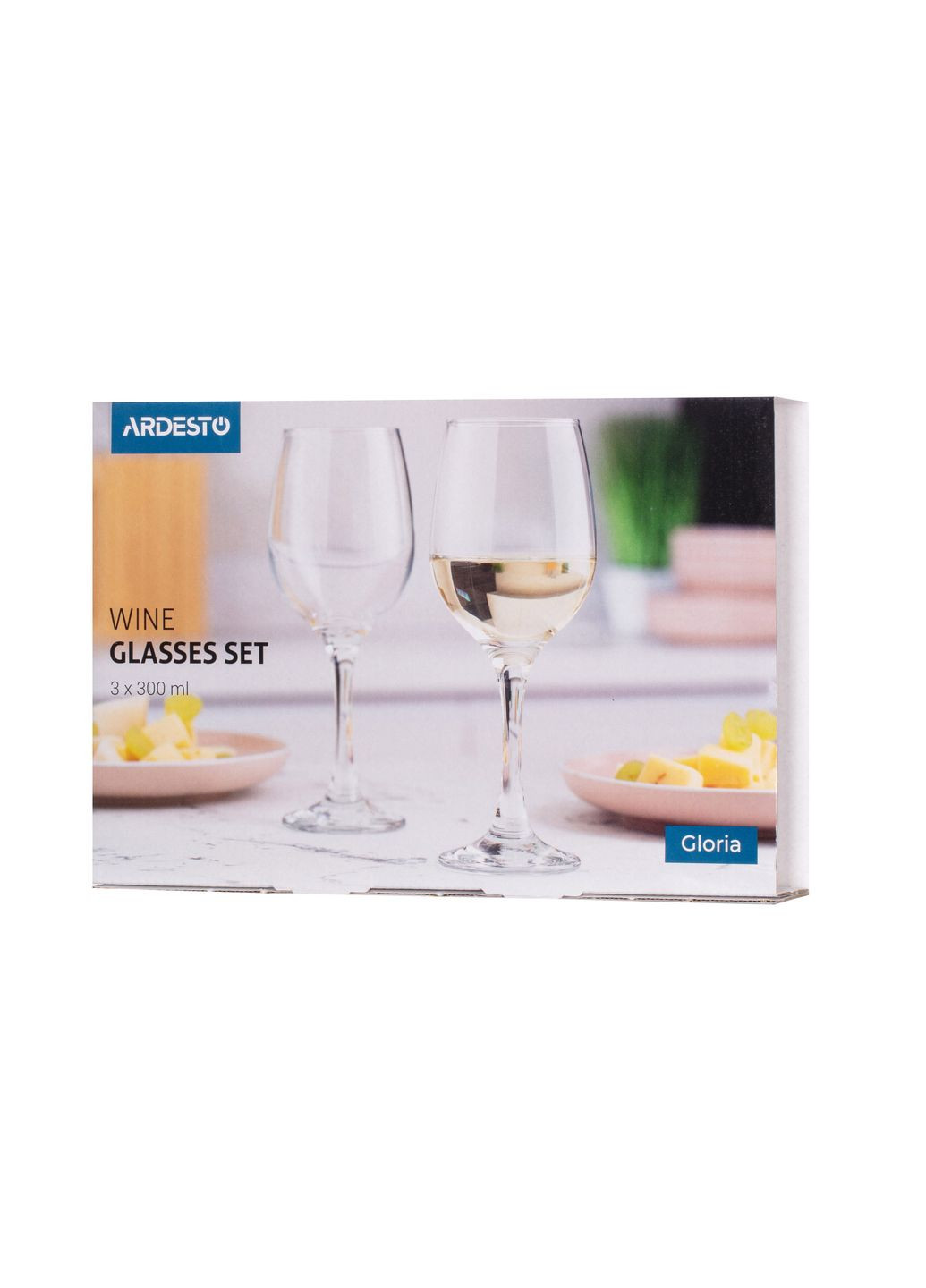 Набір келихів для вина 300 мл 3 шт. Gloria AR2630GWT Ardesto (335080234)