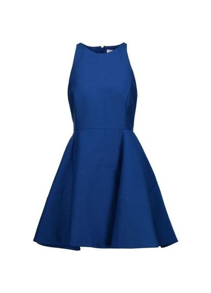 Синее коктейльное платье пачка Halston Heritage однотонное