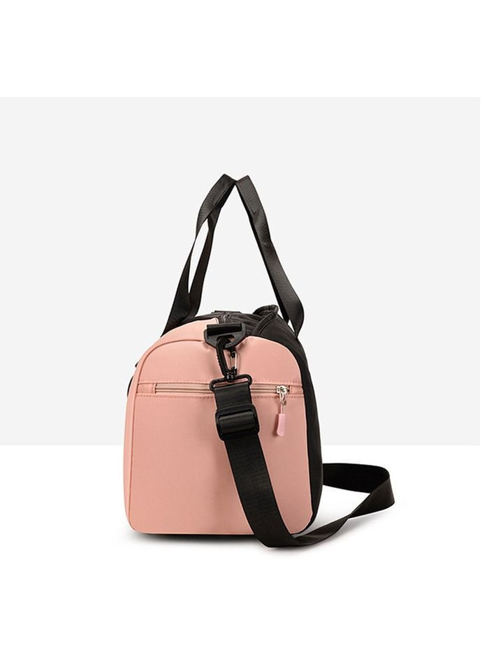 Спортивная женская сумка ЗD Zip на 6 отделений для спортзала компактная Двухцветная 46x22x23 см Черно-пудровая Bags Унісекс (364122674)