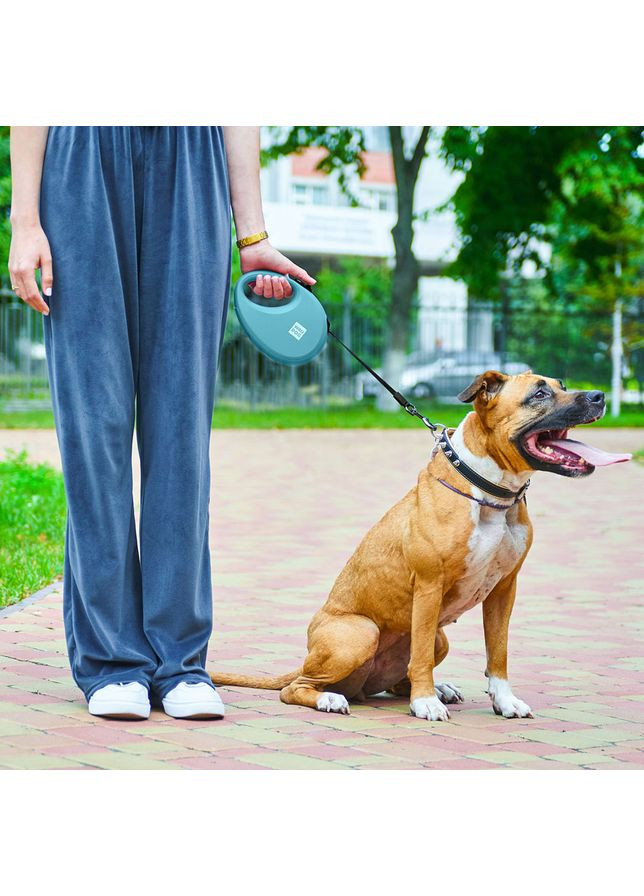 Повідець-рулетка WAUDOG R-leash до 40 кг 5 м з контейнером для пакетів для собак світловідбивна стрічка ProDobro (373221332)