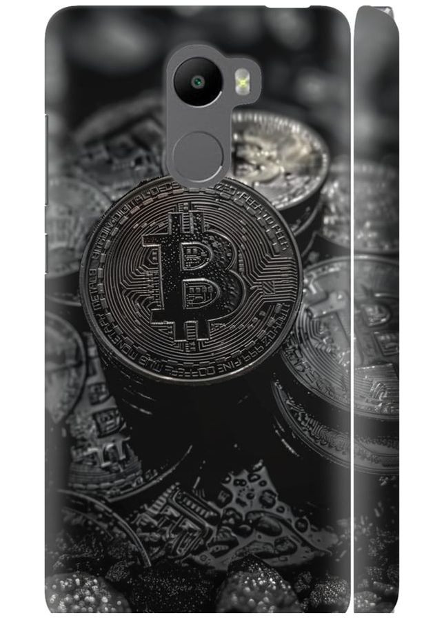 3D пластиковый матовый чехол 'Black Bitcoin' для Endorphone Xiaomi Redmi 4 (289530780)