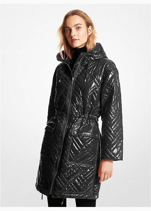Чорна демісезонна куртка демісезонна жіноча metallic ciré puffer чорна Michael Kors