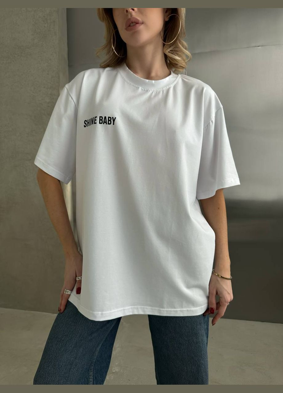 Белая женская футболка кулир No Brand
