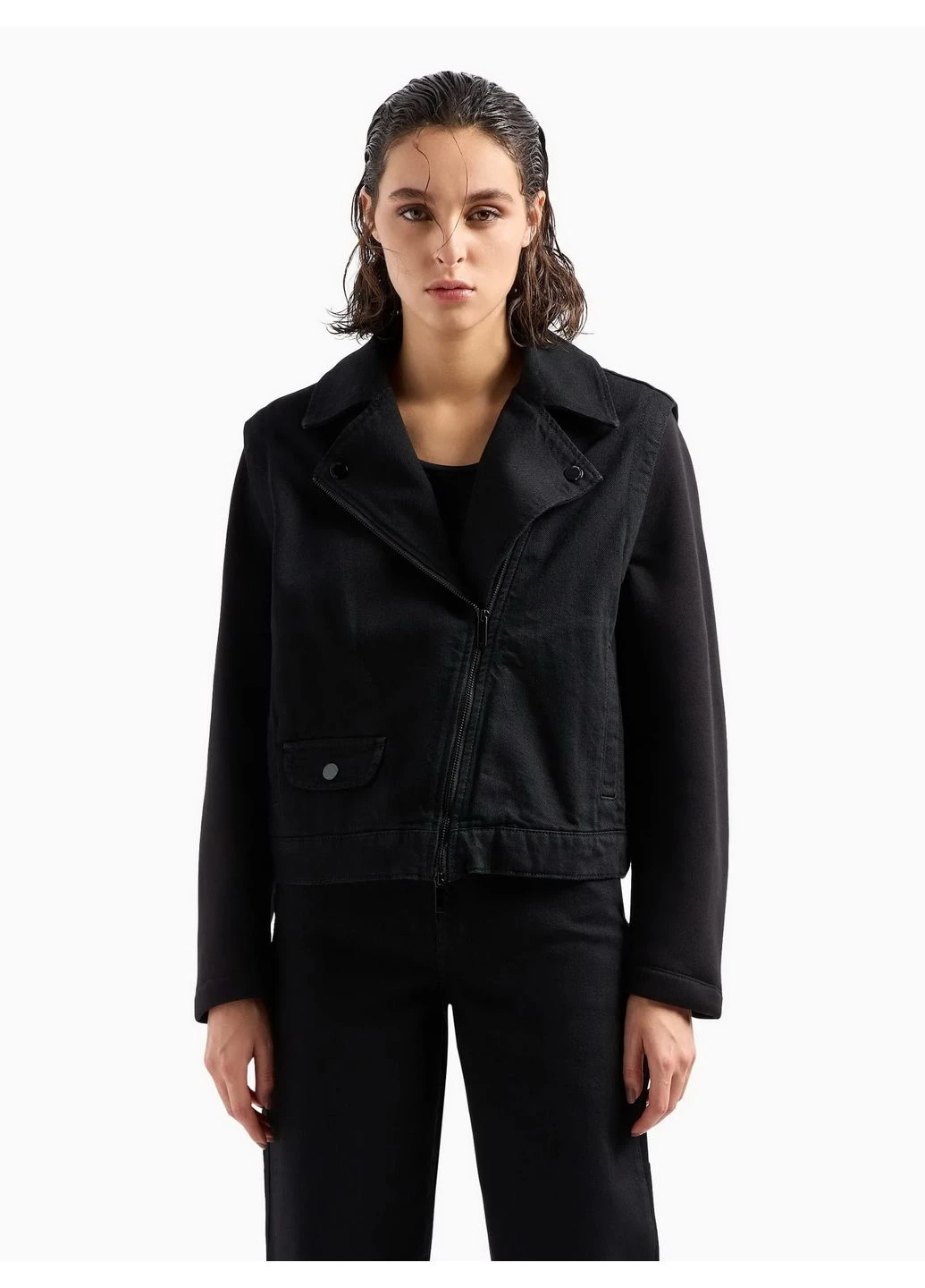 Чорна джинсова куртка 8353829 5p1603 Emporio Armani
