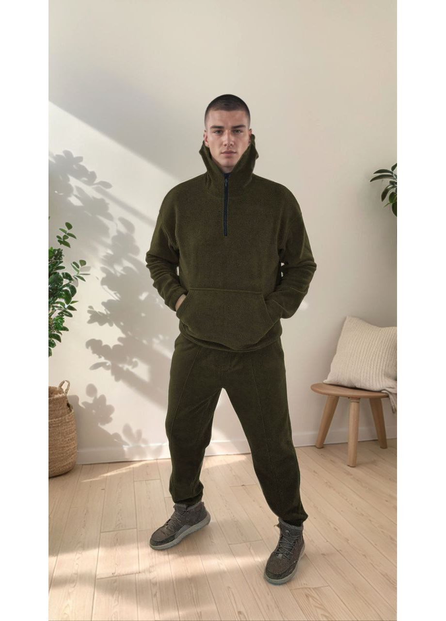 Оливковый (хаки) зимний костюм мужской Garna