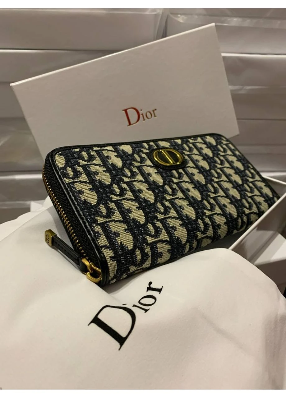 Женский Кошелек Большой Диор Брендовый Черный С Логотипом Dior Seli No Brand (392712358)