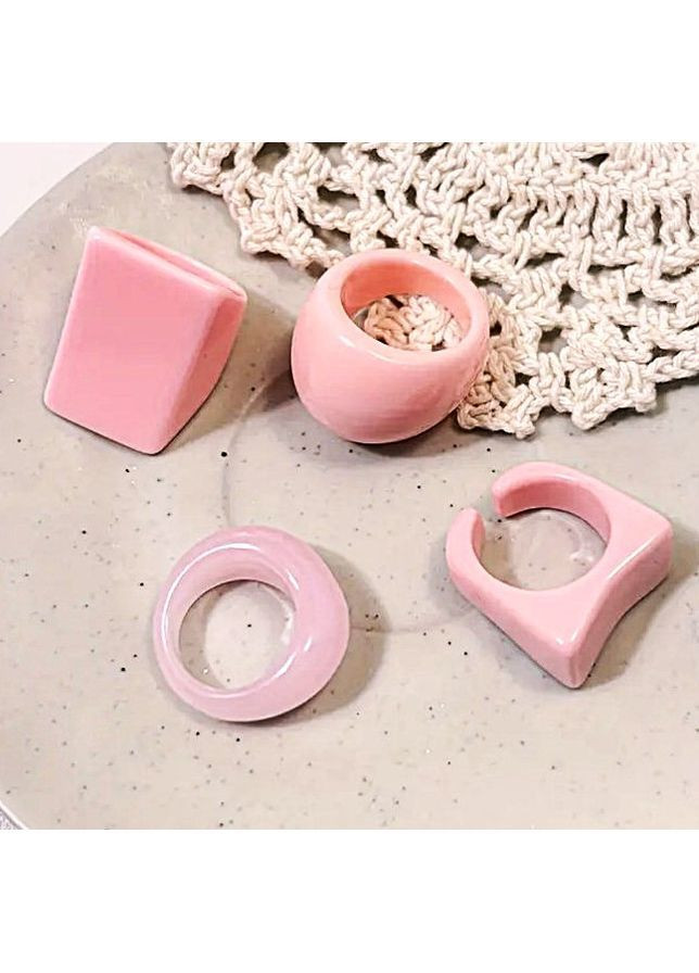 Кольца женские акриловые бижутерия Набор 4 единицы No Brand (362947748)